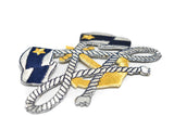 Blue and White Iron-on Patch with Flag and Anchor | Flag Path Applique | Anchor Patch Applique - Target Trim