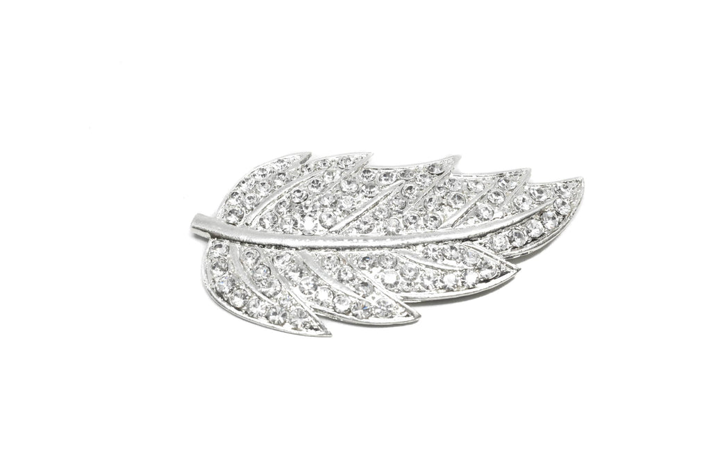 Feather Rhinestone Brooch Target Trim