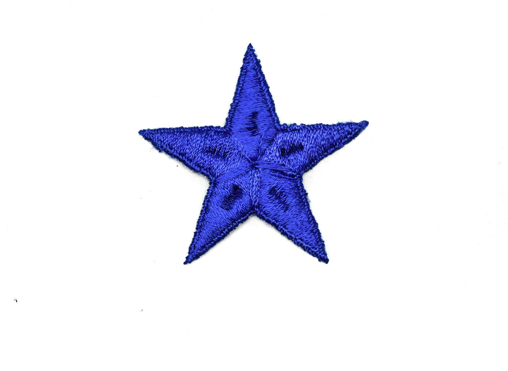 Blue Embroidered Star Appliques - Iron-on Star Patch