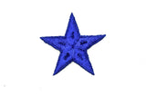 Blue Embroidered Star Appliques - Iron-on Star Patch