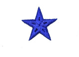 Embroidered Star Applique- Iron-on Star Patch - 2.50"  - 1 Piece