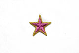 Pink Embroidered Star Appliques - Iron-on Star Patch