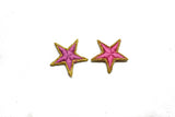 Pink Embroidered Star Appliques - Iron-on Star Patch