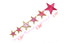 Pink Embroidered Star Appliques - Iron-on Star Patch