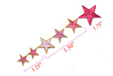 Pink Embroidered Star Appliques - Iron-on Star Patch