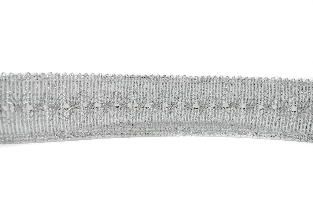 Metallic Gold or Metallic Silver Sequins Trim (1.75")- 1 Yard