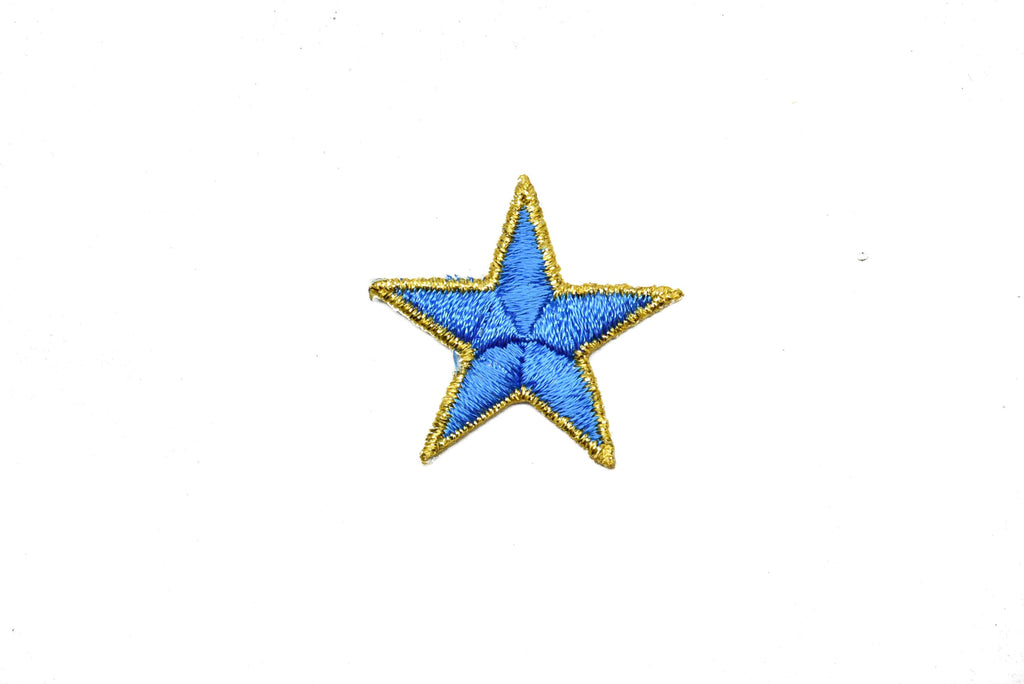 Blue Embroidered Star Appliques - Iron-on Star Patch
