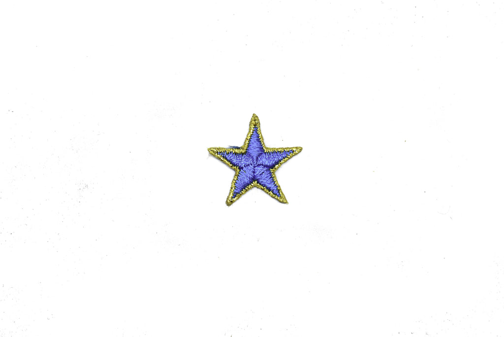Blue Embroidered Star Appliques - Iron-on Star Patch
