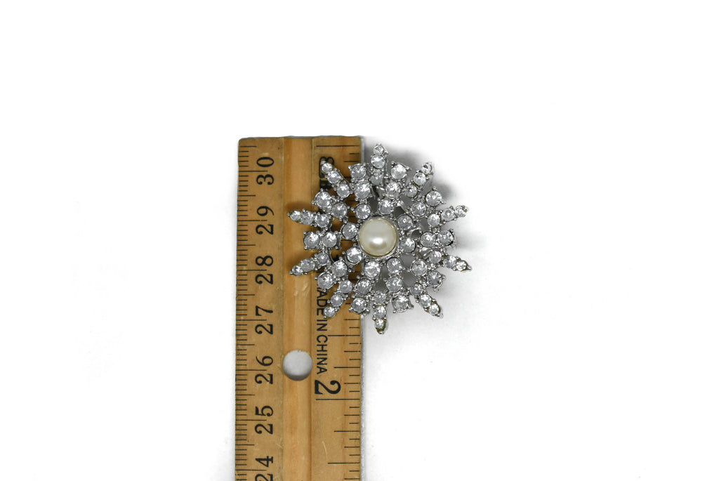 Rhinestone Brooch with Pearl  Target Trim