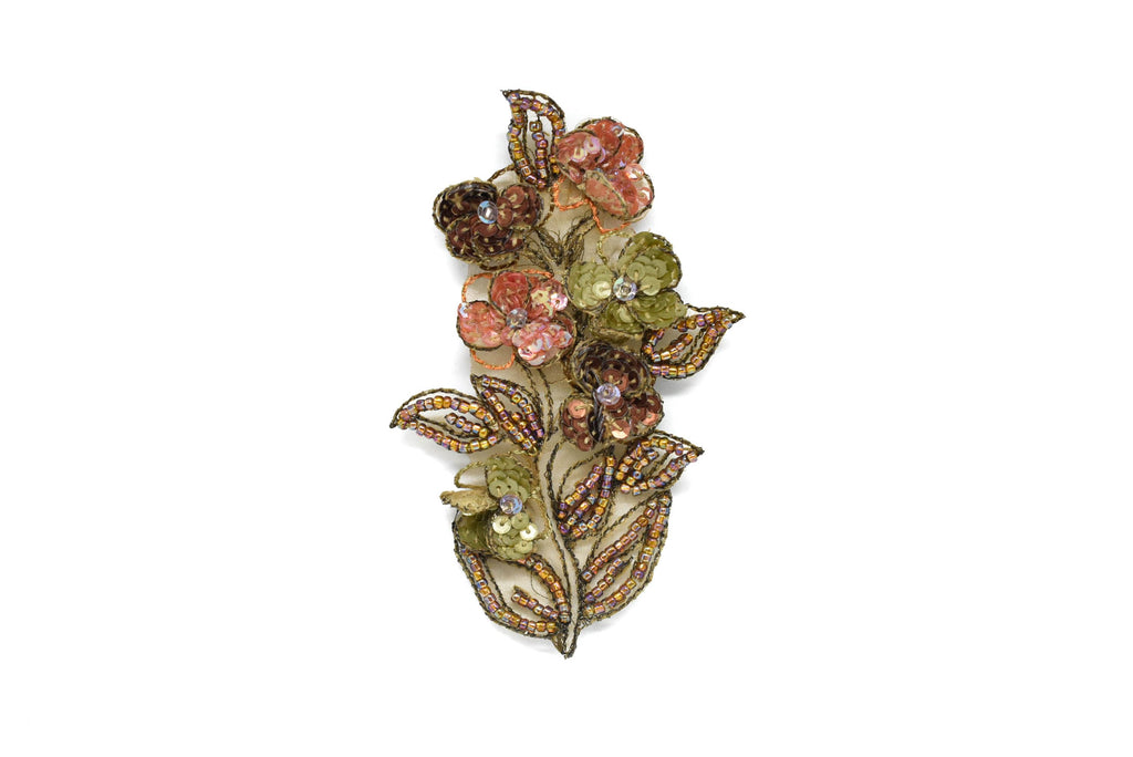 Beaded Sequin Flower Patch 4.25" x 2.75" | Beaded Sequin Flower Applique | Flower Patch Applique | Applique - Target Trim