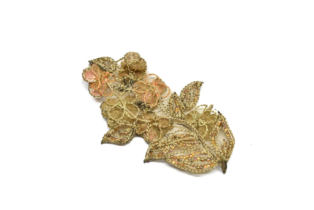 Beaded Sequin Flower Patch 4.25" x 2.75" | Beaded Sequin Flower Applique | Flower Patch Applique | Applique - Target Trim