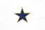 Blue and Gold Embroidered Star Applique -Iron-on Star Patch 1.75