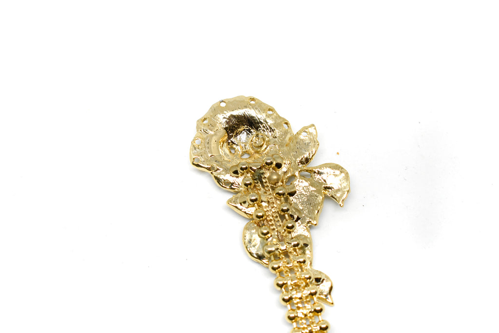 Rhinestone Double-Headed Rose Applique 16" x 1.25" | Rose Path Applique - Target trim