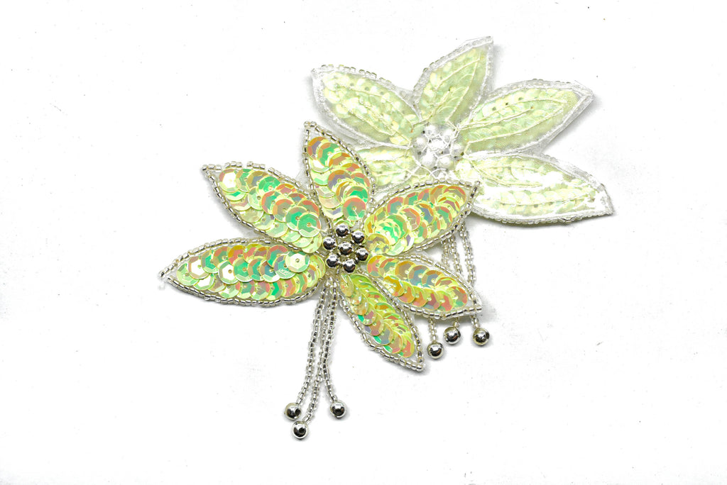 Sequins & Beaded Flower Patch Applique 3.50" x 3.50" | Flower Patch Applique