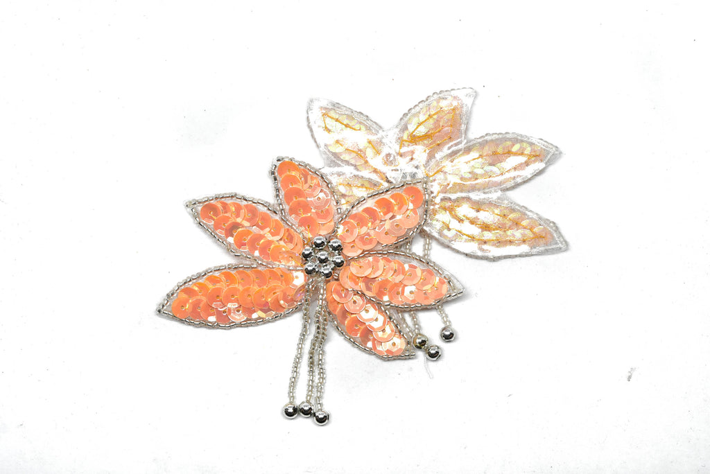 Sequins & Beaded Flower Patch Applique 3.50" x 3.50" | Flower Patch Applique