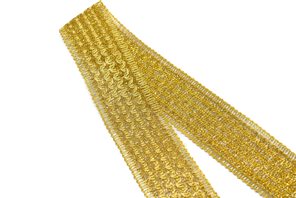 Rippled Wavy Metallic Trim 1.75" - 1 Yard