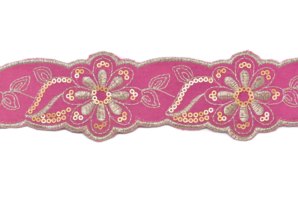 Floral Sequins Jacquard Ribbon