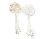 Aurora Borealis Flower Sequins Applique 2.25" x 5.50" | Flower Sequins Patch Applique | Flower Patch | Flower Applique