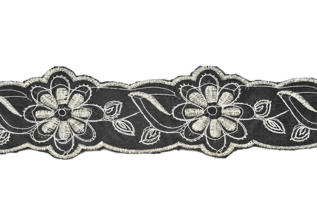 Floral Sequins Jacquard Ribbon