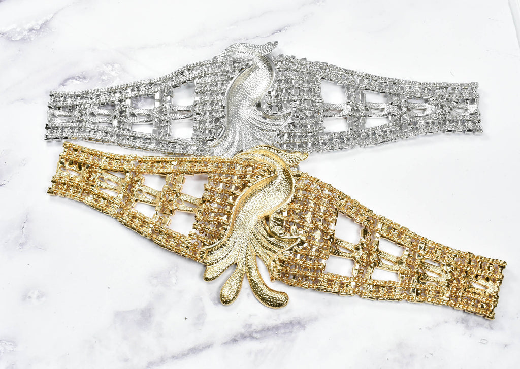 Multi-Color Bird Buckle Appliques 8 3/4" x 3 1/4" - 1 Piece