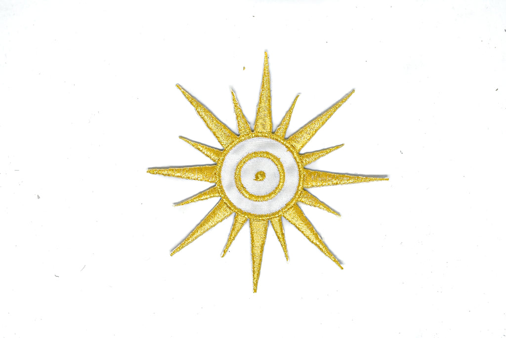 Embroidered Sun Iron On Patch Applique 3.5" | Sun Patch Applique - Target Trim