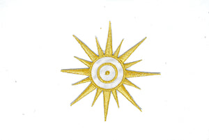 Embroidered Sun Iron On Patch Applique 3.5" | Sun Patch Applique - Target Trim