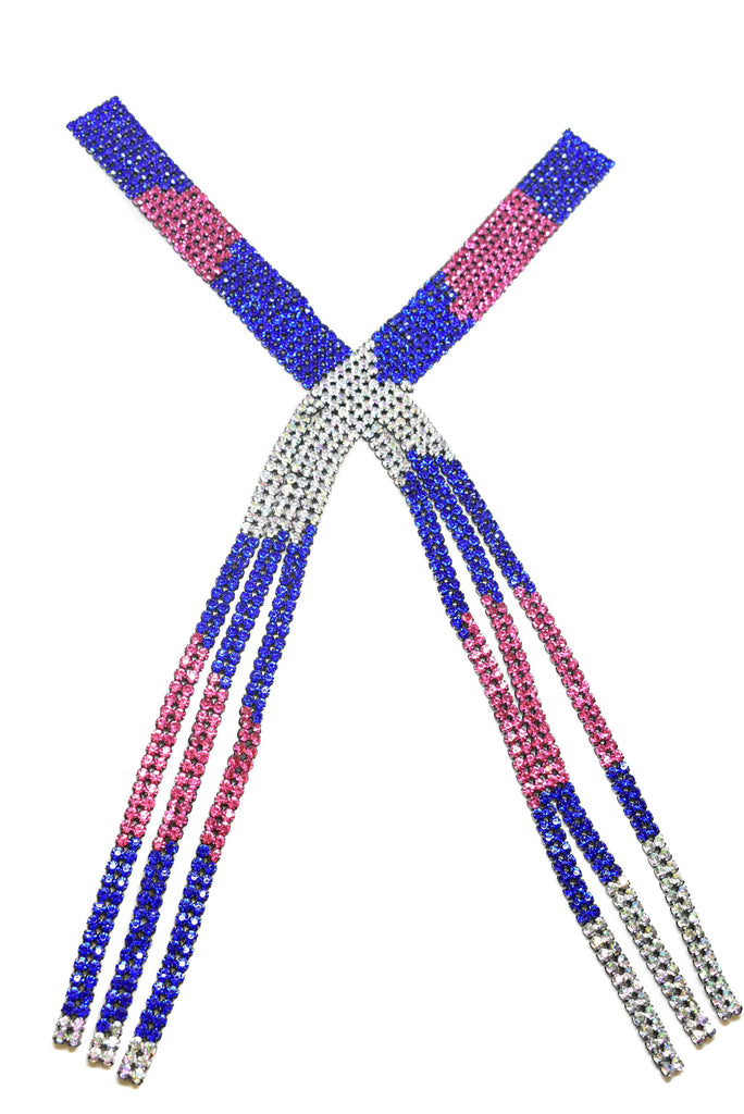 Tri-Color Rhinestone Applique 19.50" | Patch Applique - Target Trim