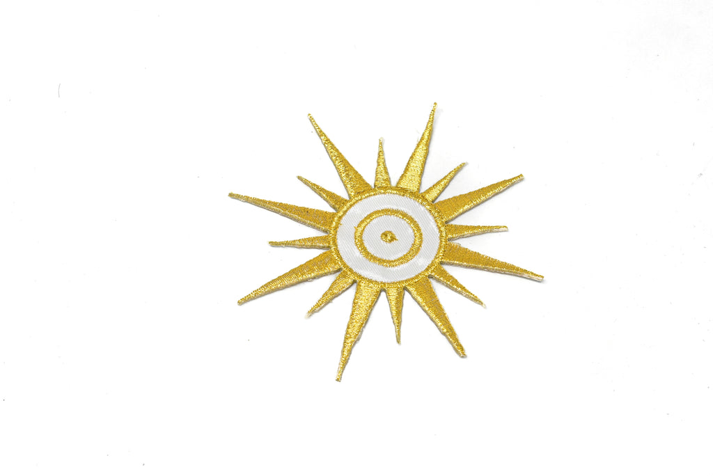 Embroidered Sun Iron On Patch Applique 3.5" | Sun Patch Applique - Target Trim