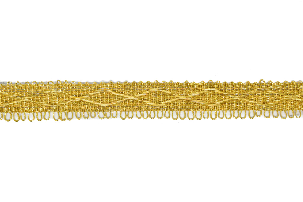 Metallic Loop Trim with Rhombus Design 1" - 1 Yard