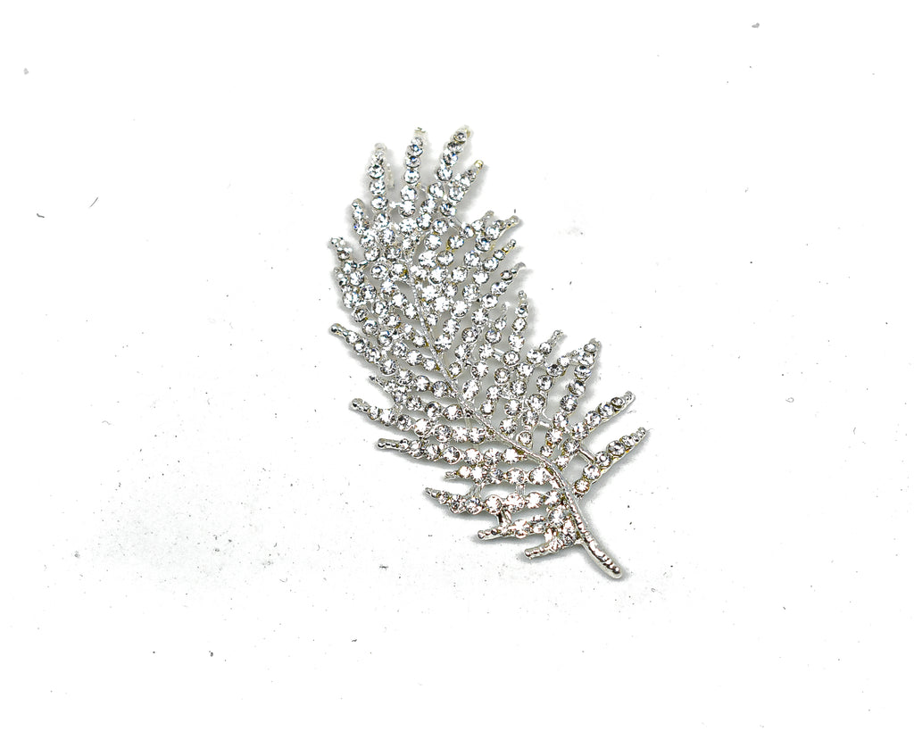 Feather Rhinestone Brooch Target Trim