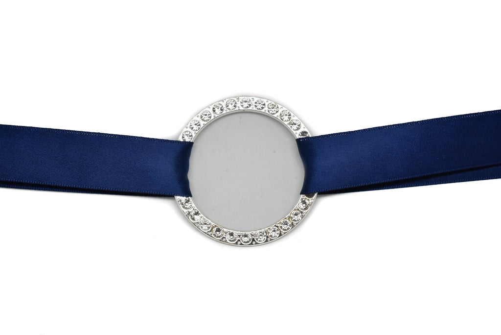 Silver Rhinestone Ribbon Connector 2.25" - 1 Piece