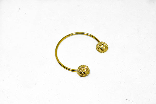 1 1/2" Gold Half Moon Connector with Spikes and Rhinestones