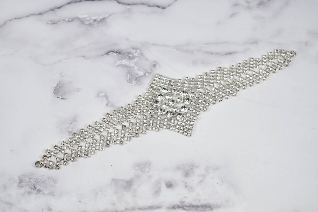 Rhinestone Filled Connector Applique 11"x 2 7/8" - 1 Piece