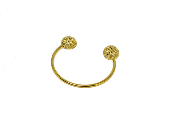 1 1/2" Gold Half Moon Connector with Spikes and Rhinestones