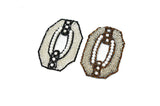Hexagon Beaded and Rhinestone Applique 3" x 2" | Hexagon Patch Applique - Target Trim