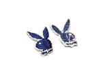 Embroidered Bunny with Bowtie Iron-on Patches 1" x .75" | Bunny Patch Applique - Target Trim 