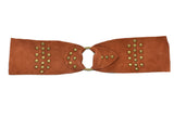 Studded Suede Rusty Orange Belt  Buckle Connector - Target Trim