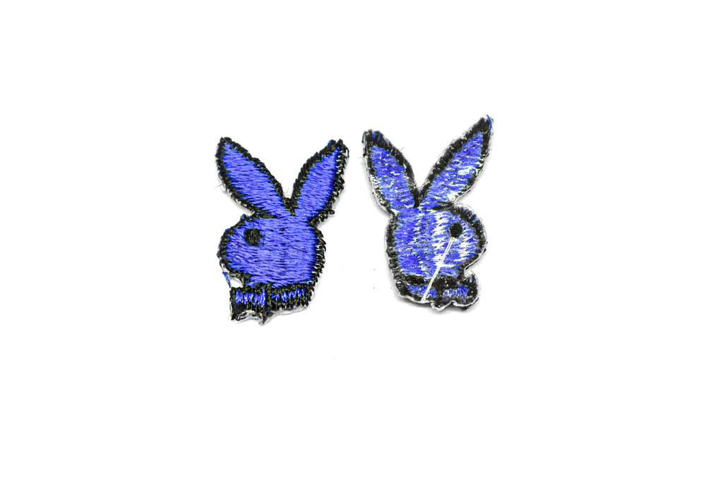 Embroidered Bunny with Bowtie Iron-on Patches 1" x .75" | Bunny Patch Applique - Target Trim