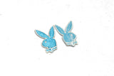 Embroidered Bunny with Bowtie Iron-on Patches 1" x .75" | Bunny Patch Applique - Target Trim