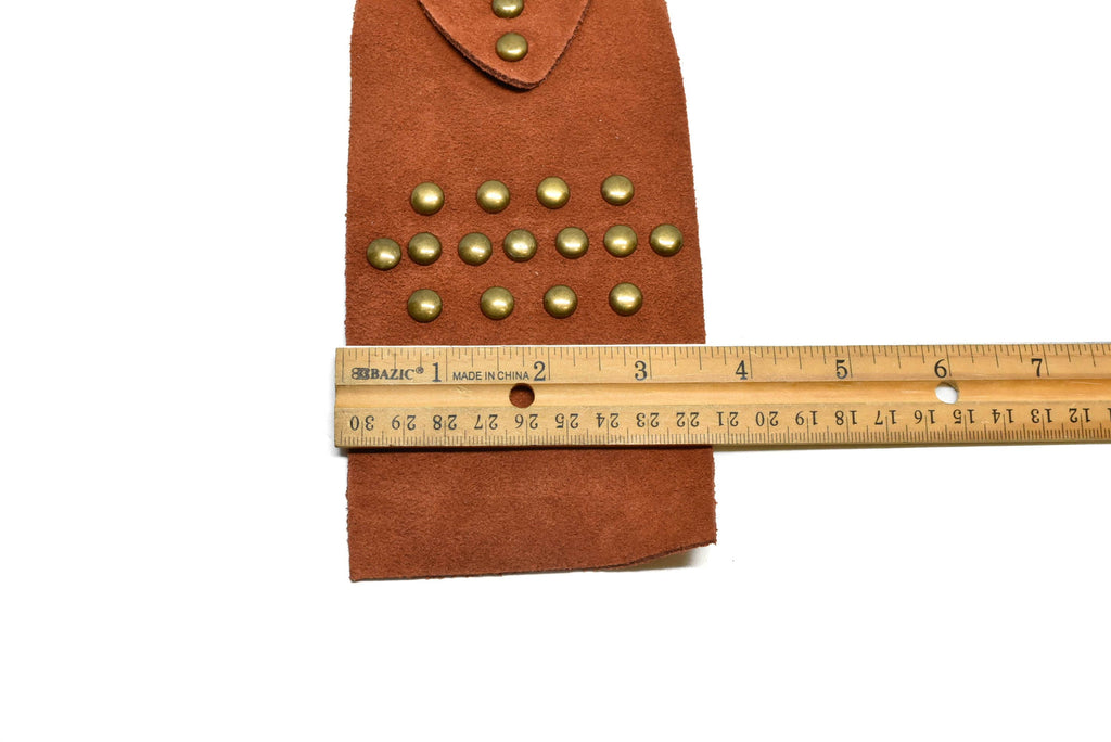Studded Suede Rusty Orange Belt Buckle Connector - Target Trim