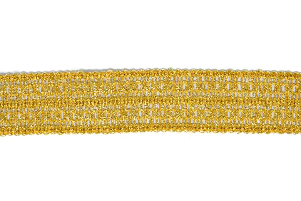 Metallic Gold Patterned Sari Border Trim 1.90" - 1 Yard