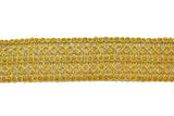 Metallic Gold Patterned Sari Border Trim 1.90" - 1 Yard