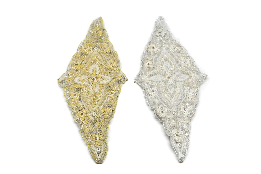 Classy Beaded Rhinestone Applique | Diamond Shape Patch Applique - Target Trim