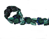 Sequins Beaded Green Flower Applique - Target Trim