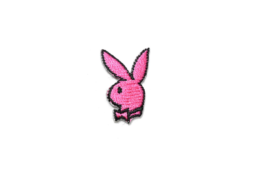 Embroidered Bunny with Bowtie Iron-on Patches 1" x .75" | Bunny Patch Applique - Target Trim