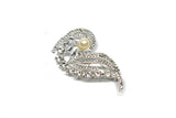 Rhinestone Pin Brooch with Pearl