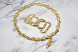 Gold Alligator Head Necklace + Snake Buckle Set