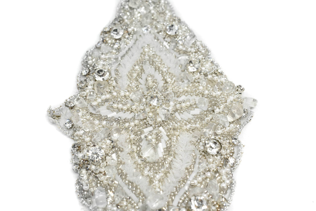 Classy Beaded Rhinestone Applique | Diamond Shape Patch Applique - Target Trim