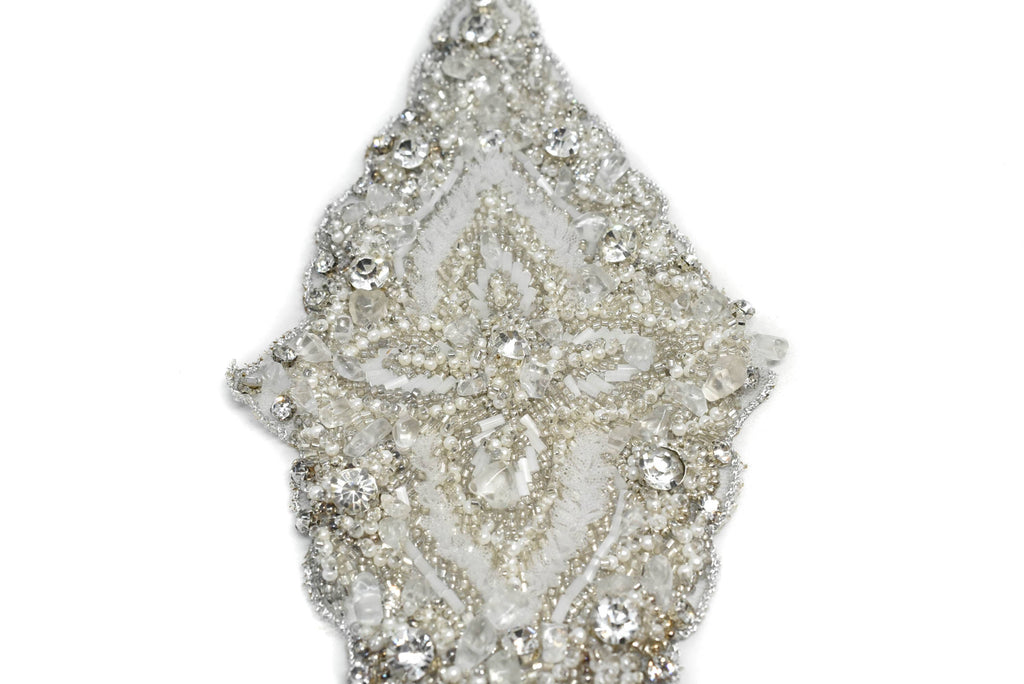 Classy Beaded Rhinestone Applique | Diamond Shape Patch Applique - Target Trim