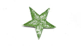 Green Embroidered Star Appliques - Iron-on Star Patch